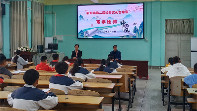 回龙镇举行第二届校园文化艺术节写字比赛