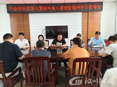 六合垸社区开展中央八项规定精神专题教育学习