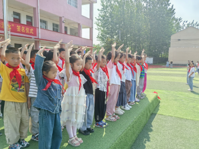 沉湖镇刘洲小学举行新少先队员入队仪式