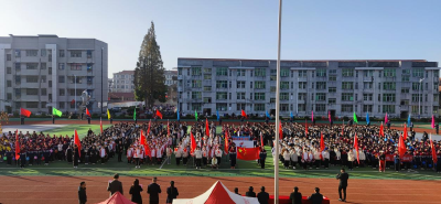 汉川三中、分水中学联合举行第16届中学生田径运动会开幕