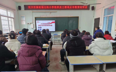 汉川市脉旺镇北街小学开展禁毒反诈教育培训会