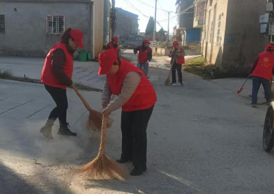 志愿清扫扮靓乡村 同心共建美丽家园