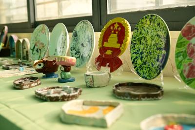 汉川一中“陶然绘境”美术展开幕