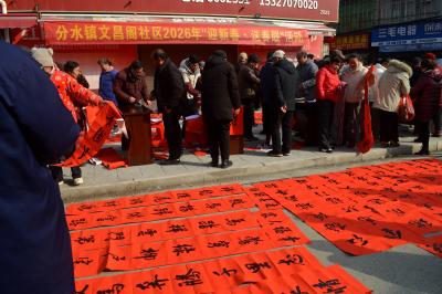 分水送福进万家，春联暖了社区民心