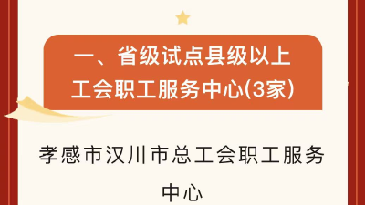 喜报！汉川市总工会职工服务中心入选省级试点单位