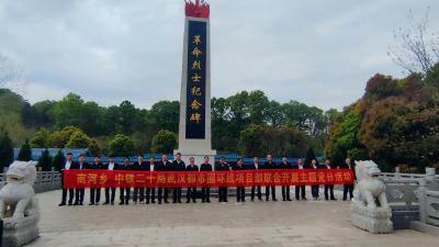 南河乡联合中铁二十局开展支部主题党日暨清明祭扫活动