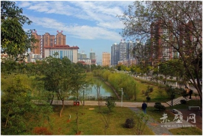 赤壁城市山水园林绿化显特色