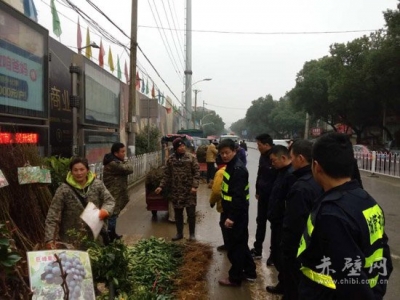 市城管执法局以人为本治理占道经营苗木