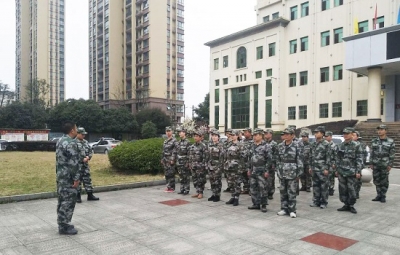 赤马港办事处开展武装训练强化民兵应急力量