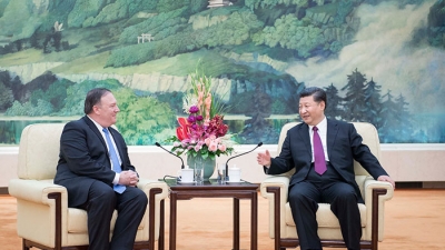 习近平会见美国国务卿蓬佩奥
