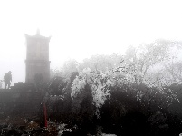 赤壁葛仙山景美 雨凇树挂天色诡