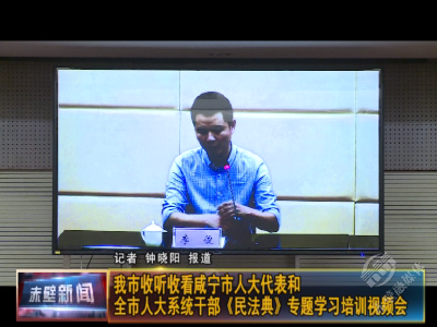 赤壁市收听收看咸宁市人大代表和全市人大系统干部《民法典》专题学习培训视频会