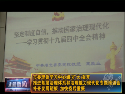 赤壁市委理论学习中心组（扩大）召开推进基层治理体系和治理能力现代化专题培训会 补齐发展短板 加快疫后重振