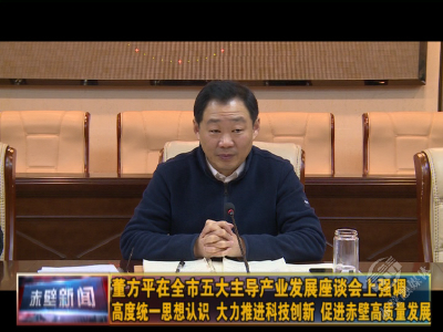 董方平在全市五大主导产业发展座谈会上强调：高度统一思想认识 大力推进科技创新 促进赤壁高质量发展
