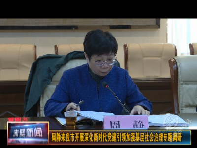 周静来赤壁市开展深化新时代党建引领加强基层社会治理专题调研