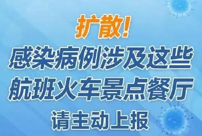 扩散！去过这些地方请及时上报
