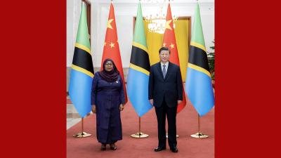 习近平同坦桑尼亚总统哈桑举行会谈