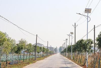赤壁东柳村：安装路灯 点亮美好生活