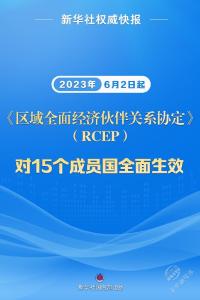RCEP对15个签署国全面生效