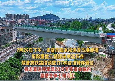 3000吨“巨人”完成61.6°空中转体，赤马港渡槽主体工程完工！