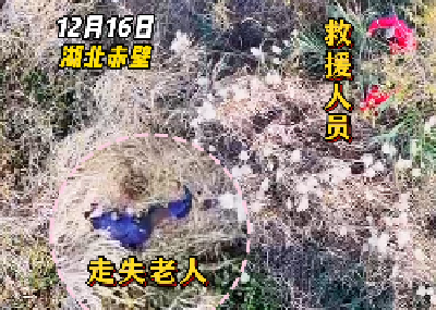 赤壁警民空地联动不懈搜救，七旬老人走失25小时平安归来