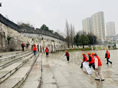 清理杂草护古城 志愿服务展风采