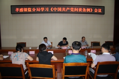 孝感银监分局召开专题会议学习《中国共产党问责条例》
