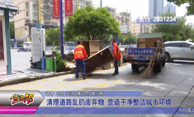 清理道路乱扔废弃物 营造干净整洁城市环境