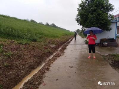 云梦|下辛店镇及时处置堤脚积水