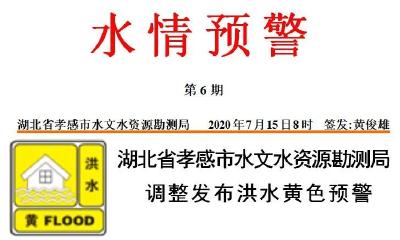 注意！洪水黄色预警！