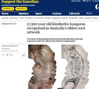 澳最古老岩画曝光，是一只1.7万年前的“袋鼠”(图)