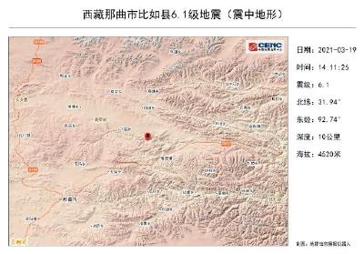 突发！西藏那曲发生6.1级地震