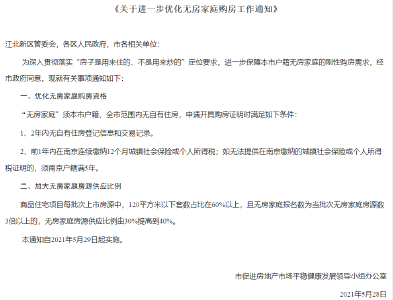 楼市新政！今起实施！