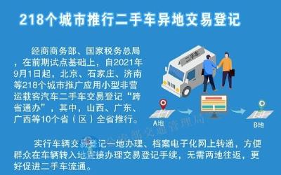 二手车交易“跨省通办”首日办理相关业务3.5万笔