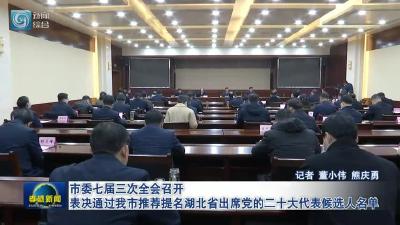 市委七届三次全会召开  表决通过我市推荐提名湖北省出席党的二十大代表候选人名单