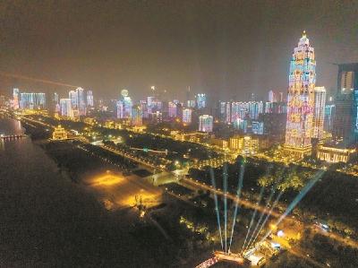 博物馆之夜灯光秀两江四岸只此青绿