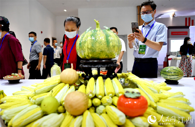 江西景德镇：栩栩如生 陶瓷瓜果“话”丰收