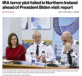 拜登即将访问英国北爱尔兰之际，当地警方挫败了一起针对他的恐怖炸弹阴谋