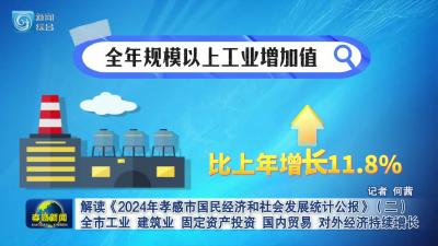 解读《2024年孝感市国民经济和社会发展统计公报》（二） 全市工业 建筑业 固定资产投资 国内贸易 对外经济持续增长