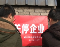 咸安高桥镇强制关停11家环保违法违规企业