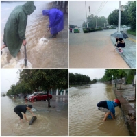 暴雨中，城管人始终“奋战”在一线