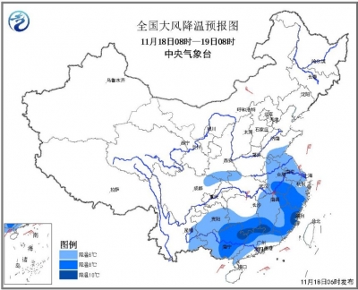 寒潮预警:福建江西等5省区局部降温10～12℃