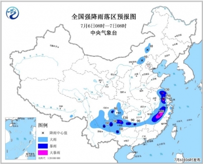 中央气象台发布暴雨黄色预警 13省份有大或暴雨