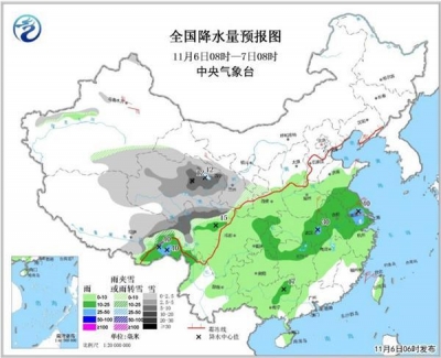 南方气温下跌频创新低 西部高海拔地区仍有雪