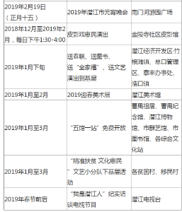 潜江元旦春节期间群众文化活动丰富多彩