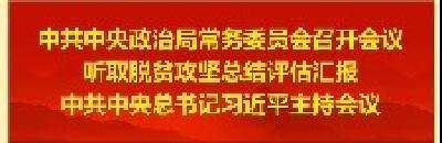 习近平主持中共中央政治局常务委员会会议 听取脱贫攻坚总结评估汇报