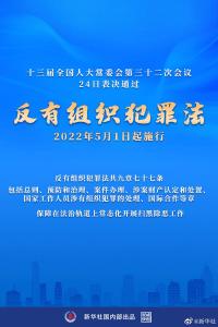 反有组织犯罪法通过！扫黑除恶有了专门法