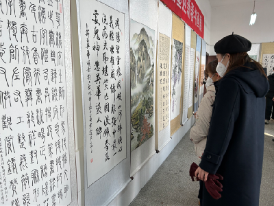 广华寺街道钻井社区举办翰墨迎新春书画展