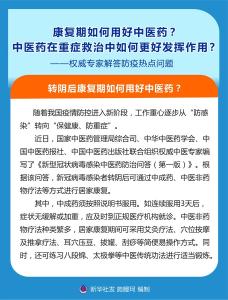防疫热点丨康复期如何用好中医药？专家解答