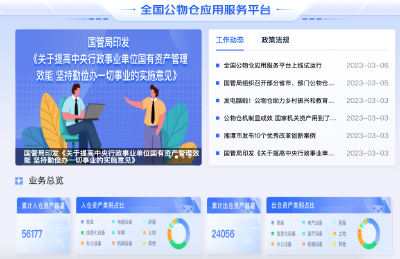 全国公物仓应用服务平台上线试运行 